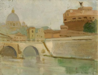 River Tiber and Castel Santangelo, c1905-1918. Creator: Allan Newton Sutherland.