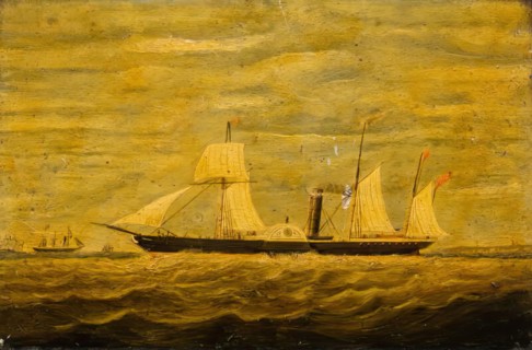 A Paddle Steamer - Aberdeen to London Service, 1850s. Creator: Unknown.