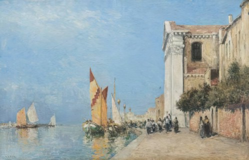 A Canal Scene, Venice, possibly 1890s. Creator: Archibald David Reid.