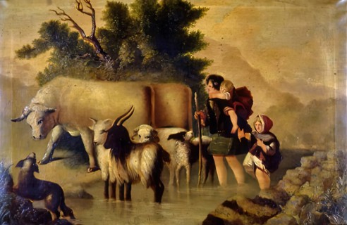Crossing the Brook, 1848-1853. Creator: George Paul Chalmers.