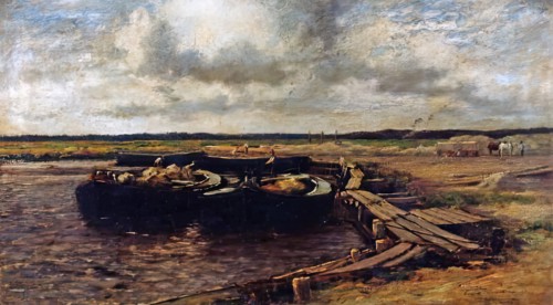 Clay Barges, Norfolk, c1890s. Creator: Leslie Thomson.