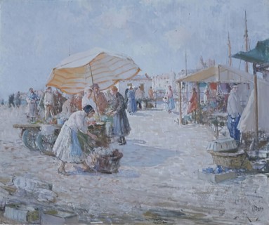 Market on the Atlantic Coast, c1890-1940. Creator: William Lee-Hankey.