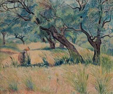 Les Oliviers, (Oliveraie Morning), 1930. Creator: Lucien Pissarro.