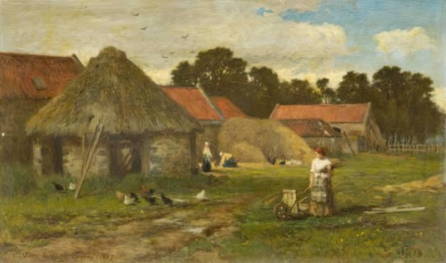 Old Farmyard near Stirling, 1868. Creator: George Reid.