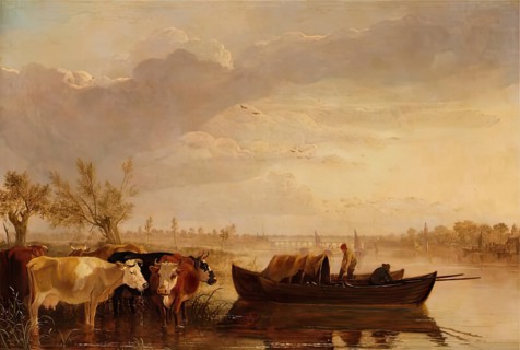 Old Chelsea Bridge, c1799. Creator: James M Burnet.