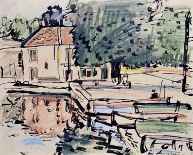 House By The Water - Reflections, c1927. Creator: George Leslie Hunter.