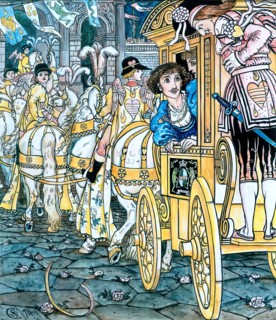 The Wedding Procession - Illustration for 'The Frog Prince', 1874. Creator: Walter Crane.