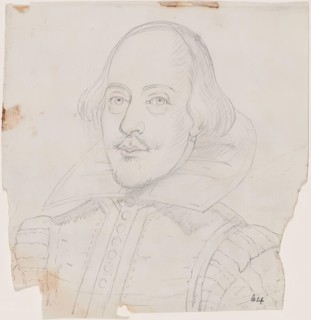 Drawing from a Portrait of Shakespeare. Creator: William Williams.