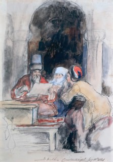 Sketch after 'The Turkish Letter Writer', 1841. Creator: David Wilkie.