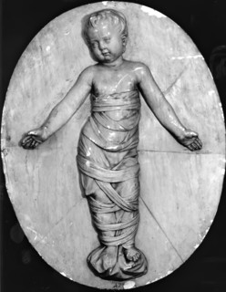 Medallion of a Baby in Swadling Clothes from the Ospedali degli Innocenti, Florence, c1500. Creator: Unknown.