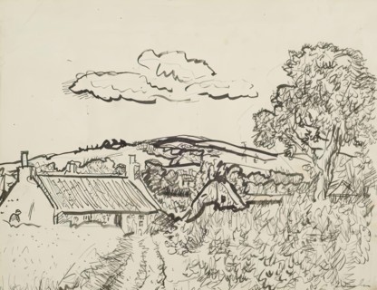 Cottages, Fife, 1925-1931. Creator: George Leslie Hunter.
