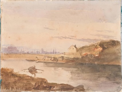 River Scene, Aberdeen, 1826. Creator: James William Giles.