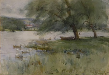 Linlithgow Loch, c1890s. Creator: Robert Brough.