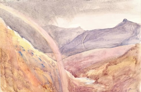 Highland Scenery with Rainbow, c1847 Creator: John Phillip.