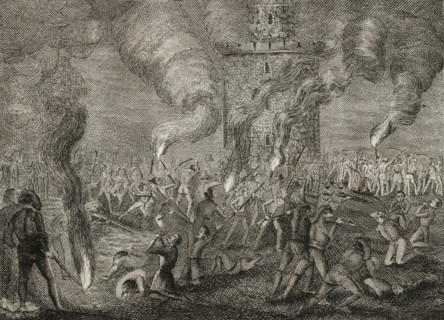First Carlist War, (1833-1840): Assassination of Carlist prisoners in the Citadel...,1836 (1845). Creator: Unknown.