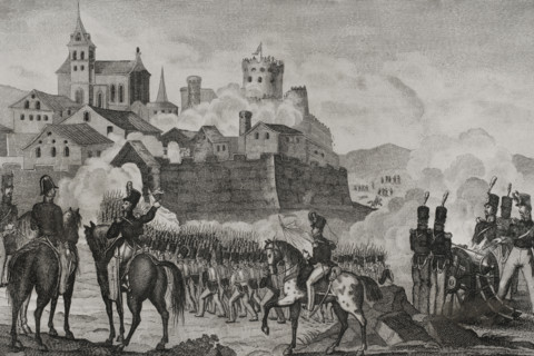 First Carlist War, (1833-1840): Taking of the town and fort of Irún, (17 May 1837), 1845.  Creator: Unknown.