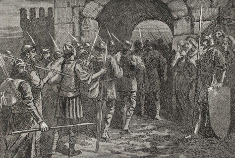 Siege of Gerona (Girona) (27 June to 10 September 1285), 1890.  Creator: Unknown.