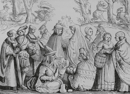 Gipsies fortune telling, 16th century, 1878.  Creator: Unknown.