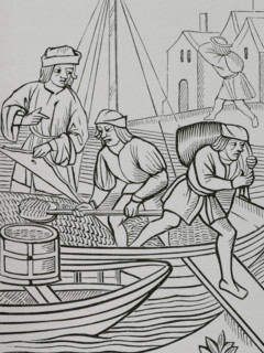 Measuring of salt, Paris, France, 1500, (1878). Creator: Unknown.