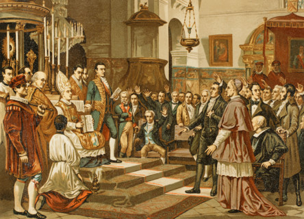 Oath of the deputies to the Extraordinary and General Cortes in 1810, (1892). Creator: Unknown.