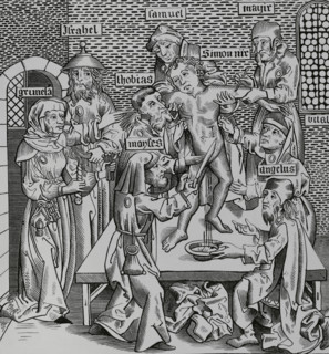 The Martyrdom of Simon of Trent, (1472-1475), Italian infant protagonist of a blood..., 1493 (1878). Creator: Unknown.