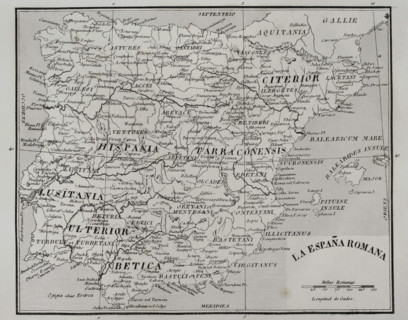 Map of Roman Hispania, 1852.  Creator: Unknown.