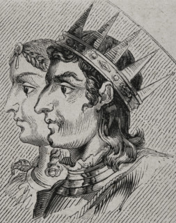 Silo (died 783), King of Asturias (774-783) and Adosinda, Queen consort of Asturias, 1853. Creator: Unknown.