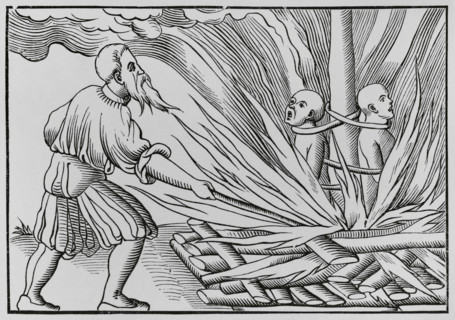 Torture by fire, 1552, (1878).  Creator: Unknown.