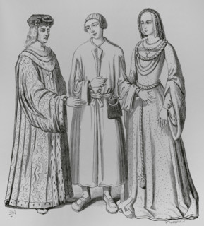Costume of a lord or rich bourgeois, of a bourgeois or merchant...of the time of Louis XII, 1878. Creator: Unknown.