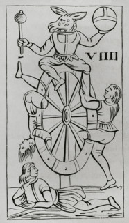Card from the Florentine Minchiate deck - Wheel of Fortune, 1877. Creator: Unknown.