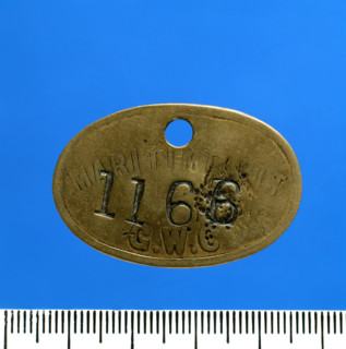 Maritime Colliery, lamp check (brass), c1890-1910. Creator: Unknown.
