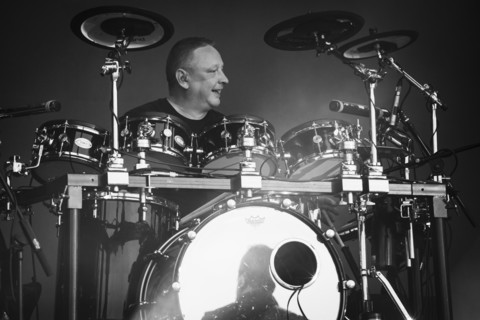 Stuart Kershaw, OMD, live at Heritage Live, Audley End House, Essex, Aug 2023. Creator: Annapaola Marchesani.