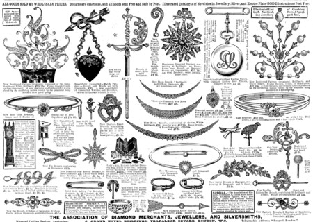 Advertisement for the Association of Diamond Merchants, Jewellers, and Silversmiths, 1895. Creator: Unknown.