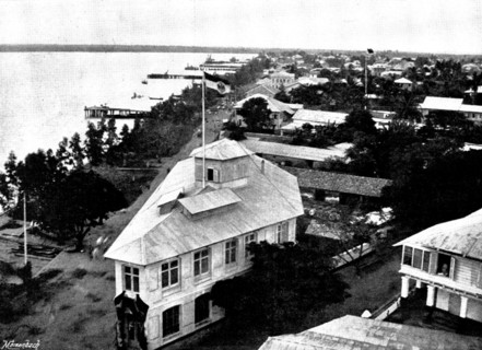 Arrival, and Subsequent Death, of Lady Carter at Lagos: general view of Lagos...the marina, 1895. Creator: George Meisenbach.