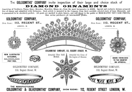 Advertisement for the Goldsmiths & Silversmiths' Company, 1895. Creator: Unknown.