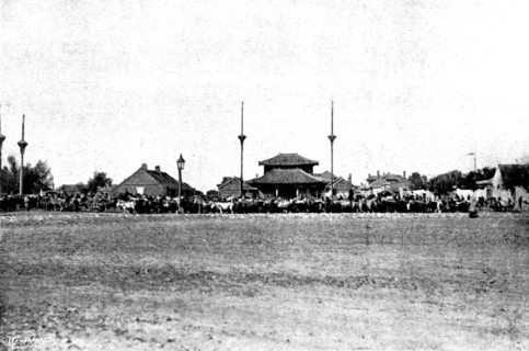 Chinese ammunition train starting from Niuchuang for the front; captured by Japanese..., 1895. Creator: George Meisenbach.