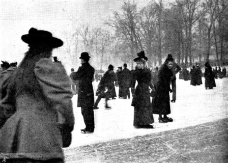 Skating in London: The Serpentine, 1895.  Creator: Russell & Sons.