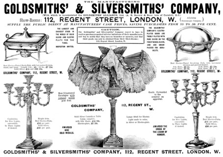 Advertisement for the Goldsmiths' & Silversmiths' Company, 1895. Creator: Unknown.