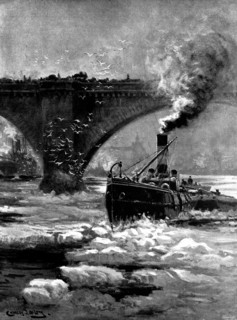 The Frozen Thames: a study at London Bridge, looking east, 1895. Creator: George Meisenbach.