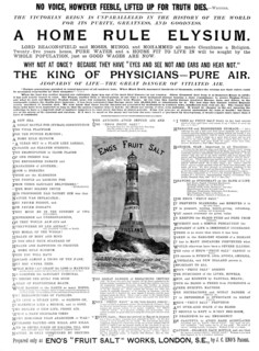 Advertisement for Eno's "Fruit Salt'', 1895. Creator: Unknown.