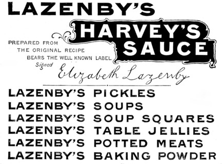 Advertisement for Lazenby's Harvey's Sauce, 1895. Creators: Unknown, E. Lazenby and Son.