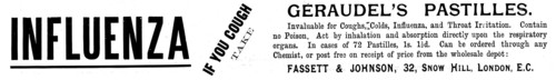 Advertisement for Géraudel's Pastilles, 1895. Creator: Unknown.