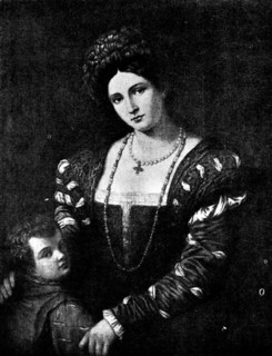 Venetian Art at the New Gallery: Portrait of Isabella d'Este and her Son - by Pordenone, 1895. Creator: Unknown.