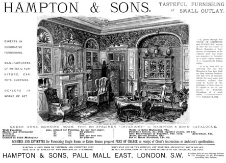 Advertisement for Hampton & Sons, furniture, 1895. Creator: Unknown.