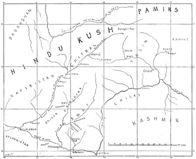Sketch map of the Chitral Campaign, 1895. Creator: Carl Hentschel.