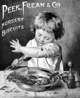 Advertisement for Peek, Freak & Co.'s Nursery Biscuits, 1895. Creator: Unknown.