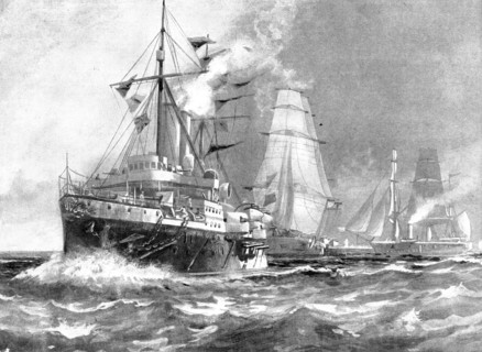 The Trouble in Nicaragua: Admiral Stephenson's Squadron at Corinto, 1895. Creator: Unknown.