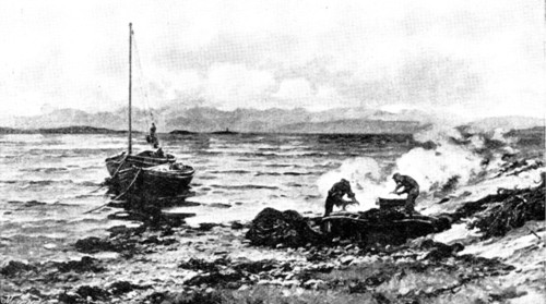 Pictures from the Royal Academy: Tanning the Herring-Nets - C. Hunter, A.R.A., 1895. Creator: George Meisenbach.