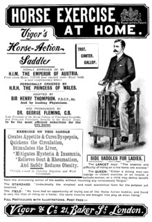 Advertisement for Vigor's Horse-Action Saddle, 1895. Creator: Unknown.