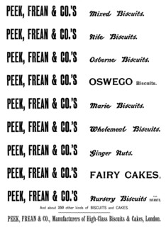 Advertisement for Peek, Frean & Co.'s Biscuits, 1895. Creator: Unknown.